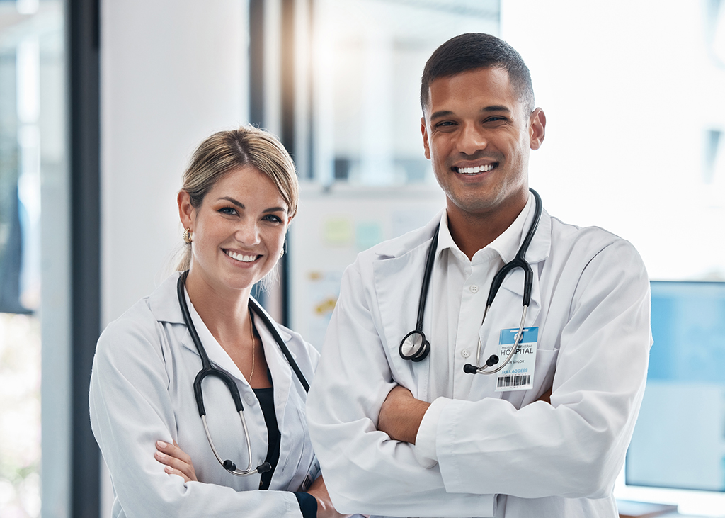 Two smiling doctors
